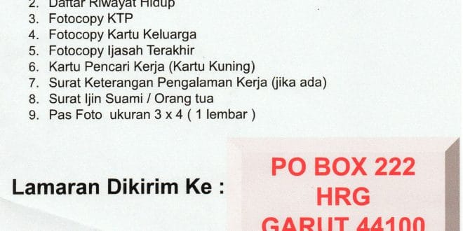 lowongan pt hoga garment